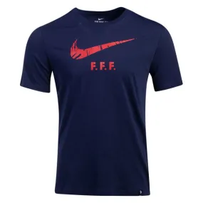 Nike France Ground T-Shirt 2020 (Navy) GentleWashResistance Simple Comfort Look