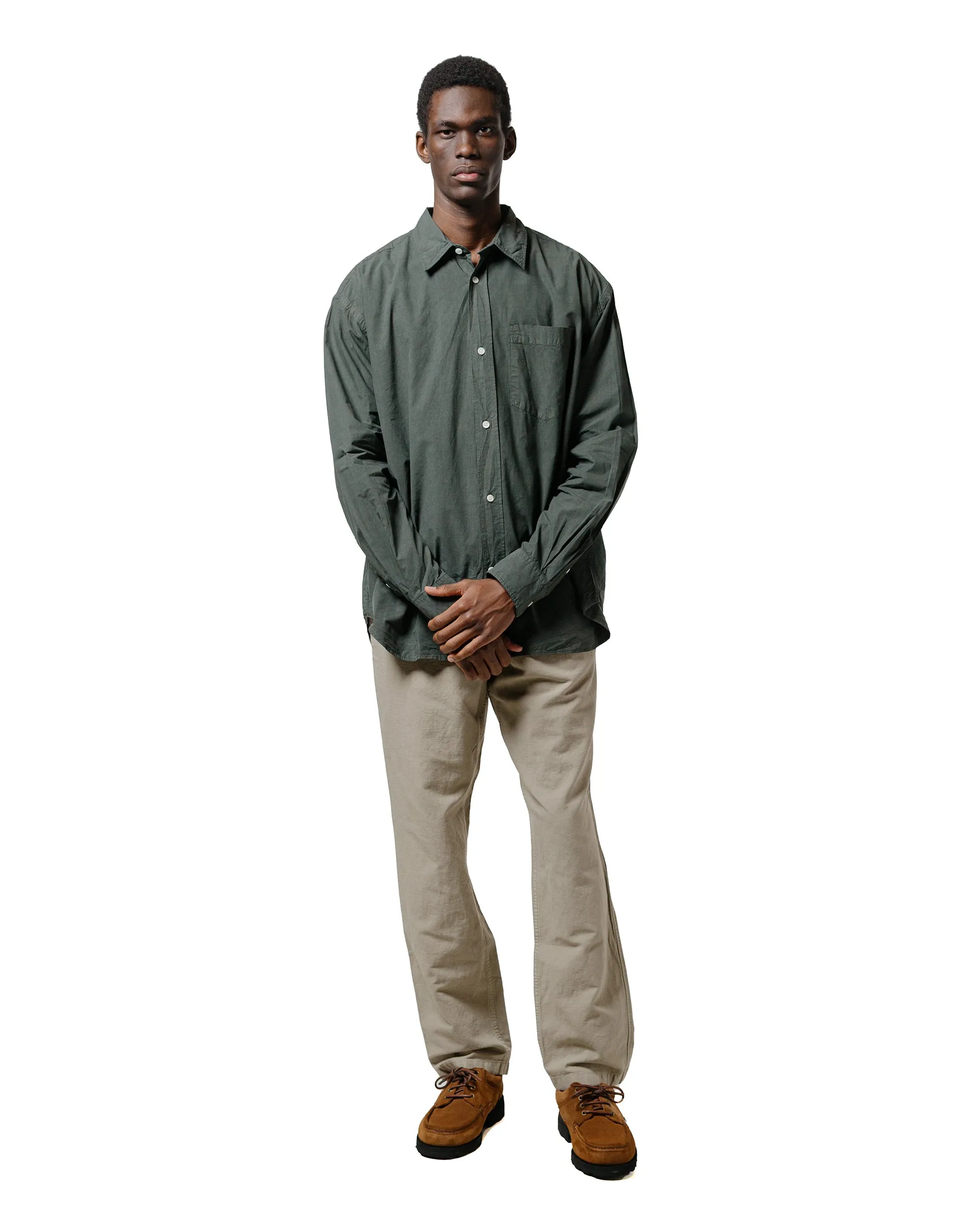 Fitted Design Norse Projects Ole Cotton Tencel Shirt Black Olive