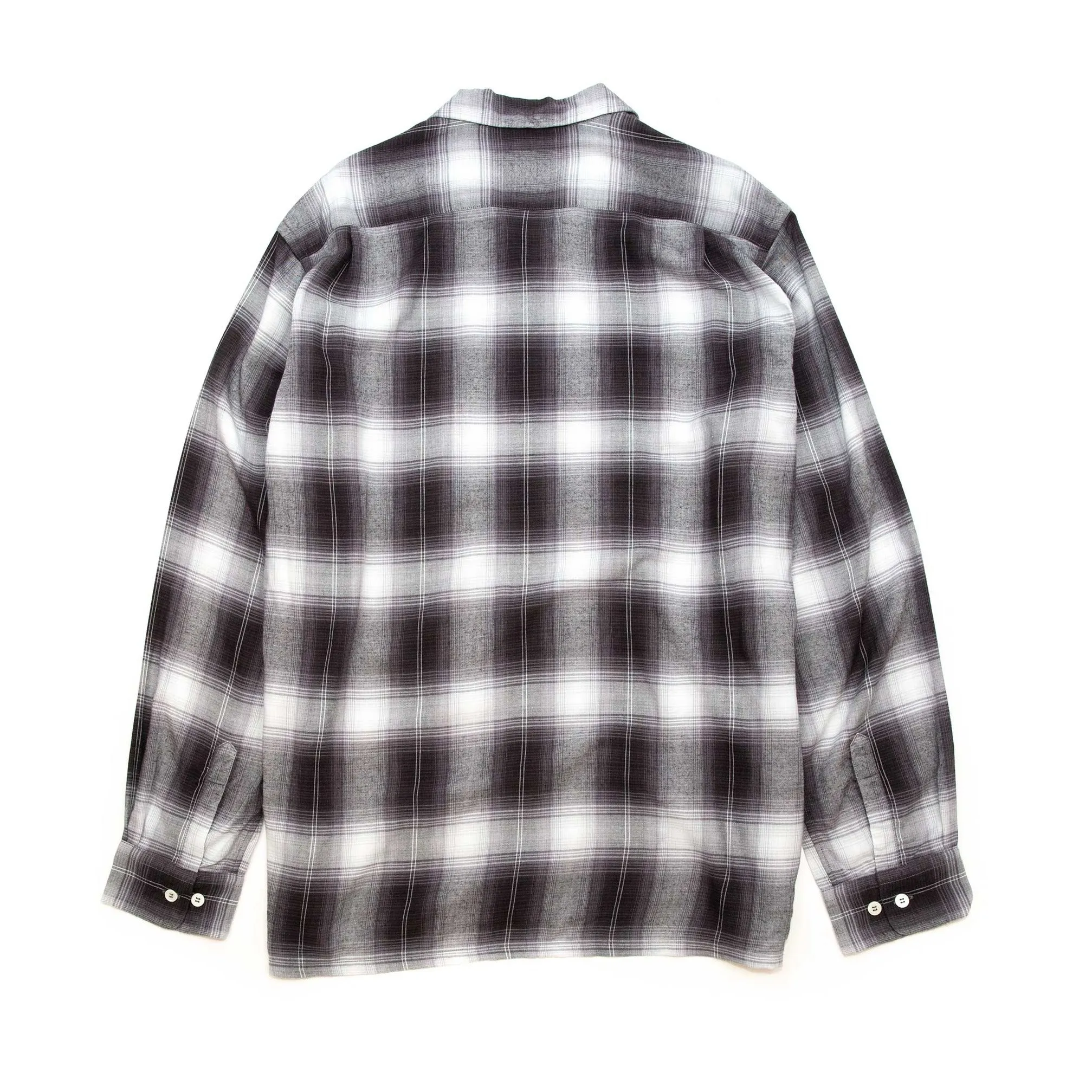The Real McCoy's MS20102 Shadow Check Rayon Shirt Silver Grey slim fit