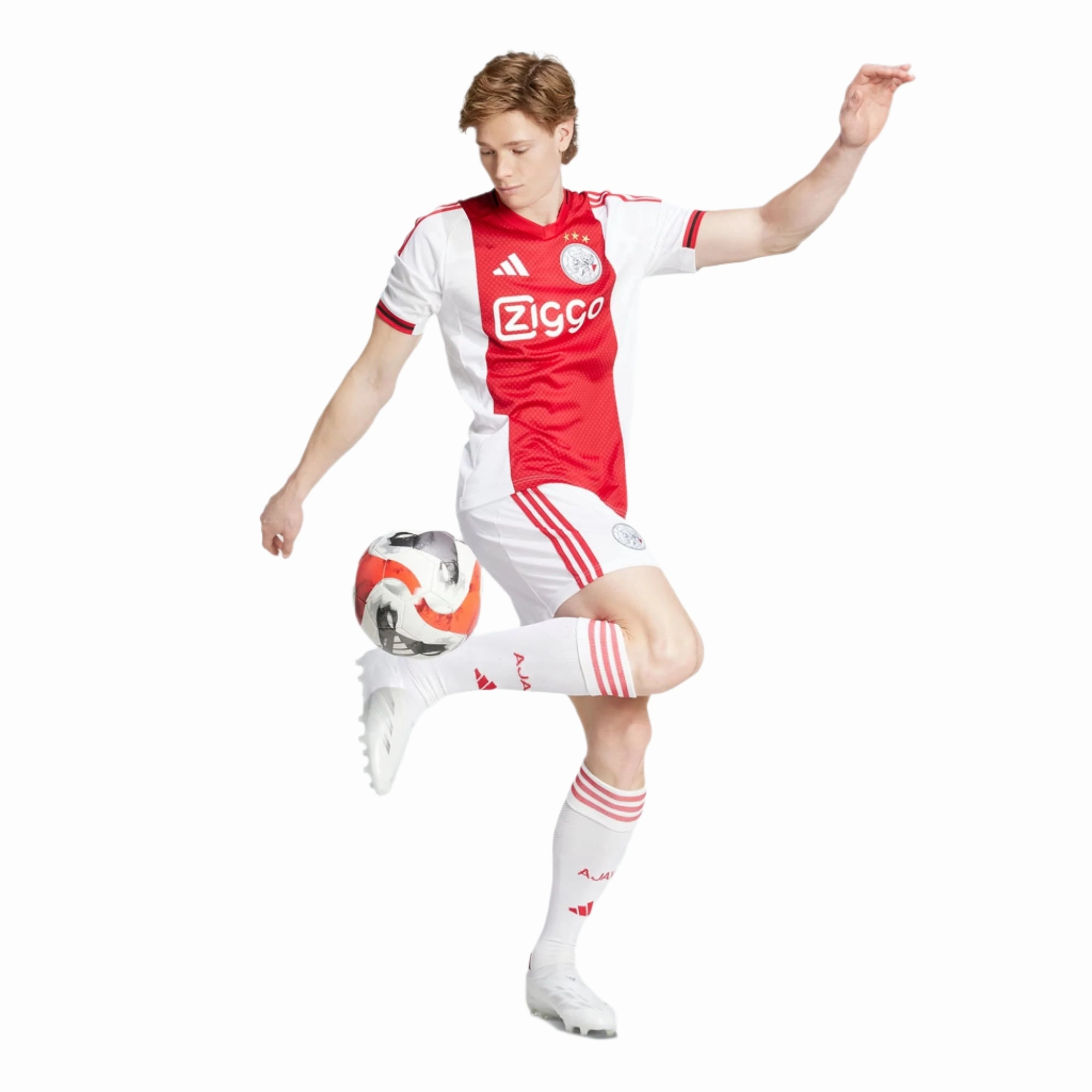 adidas Ajax Home Jersey 25/26 (Red/White) Quick Release Ventilation