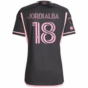 Flexible Comfort Relaxed Performance adidas Inter Miami Authentic Jordi Alba Royal Caribbean Away Jersey w/ MLS   Apple TV Patches 23/24 (Black/Bliss Pink)