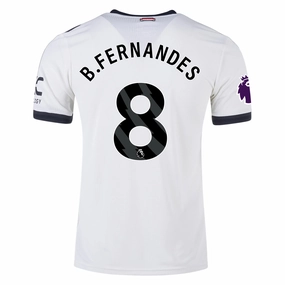 adidas Manchester United Bruno Fernandes Authentic Third Jersey w/ EPL Patch 24/25 (Off White) Non Irritating Tags Oversized Fit