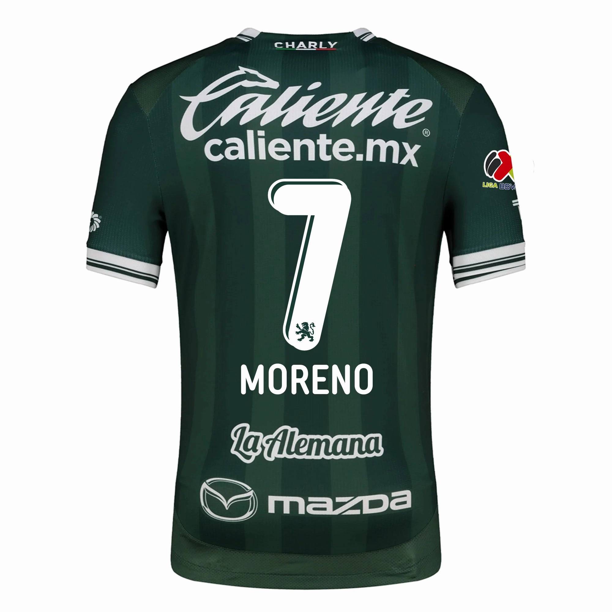 Charly Ivan Moreno Men's Leon FC Home Jersey 25/26 w/ BBVA Liga Patch (Green) Reinforced Armholes