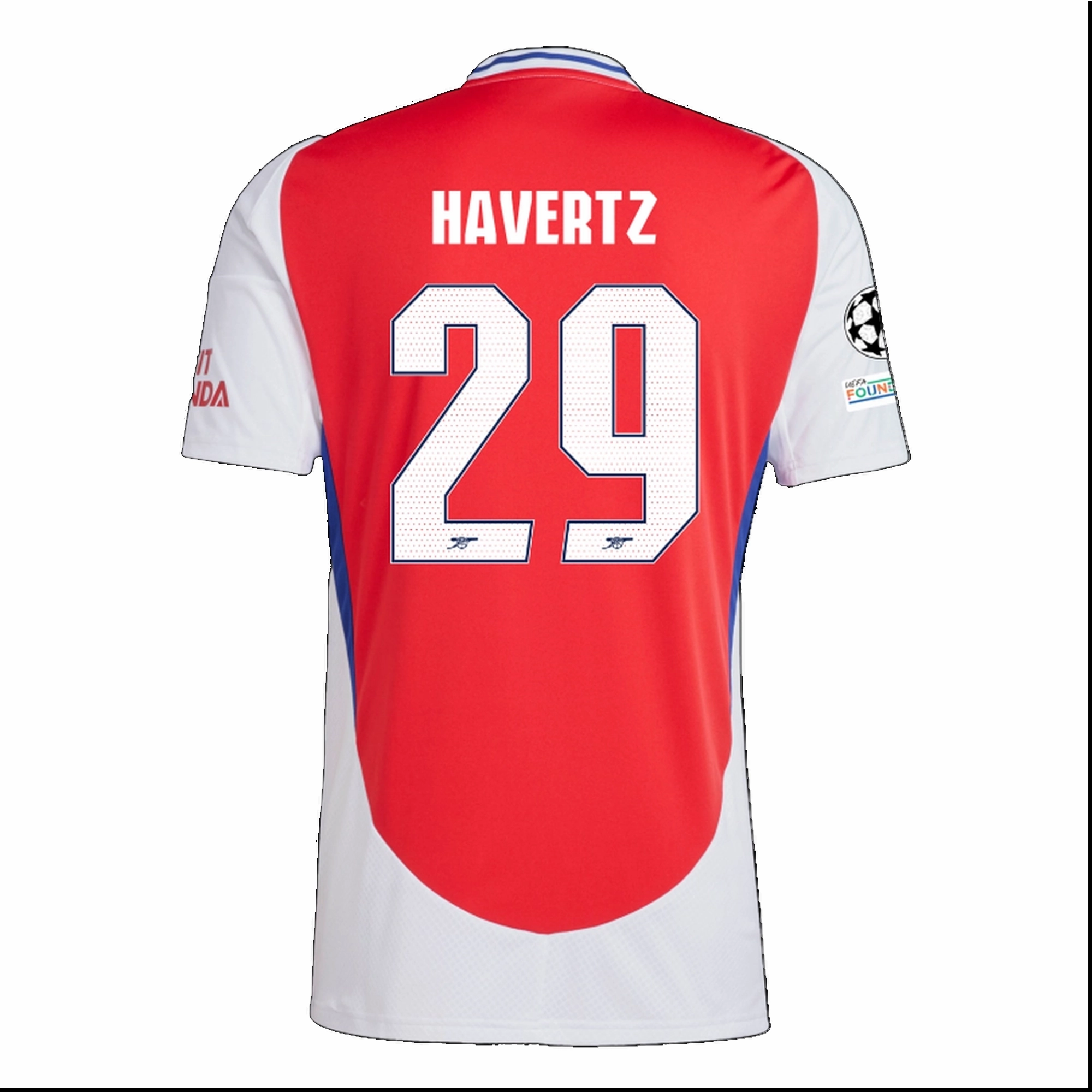 Quick Dry Technology Stretch Fit Fabric adidas Arsenal Kai Havertz Home Jersey w/ Champions League Patches 24/25 (Better Scarlet/White)