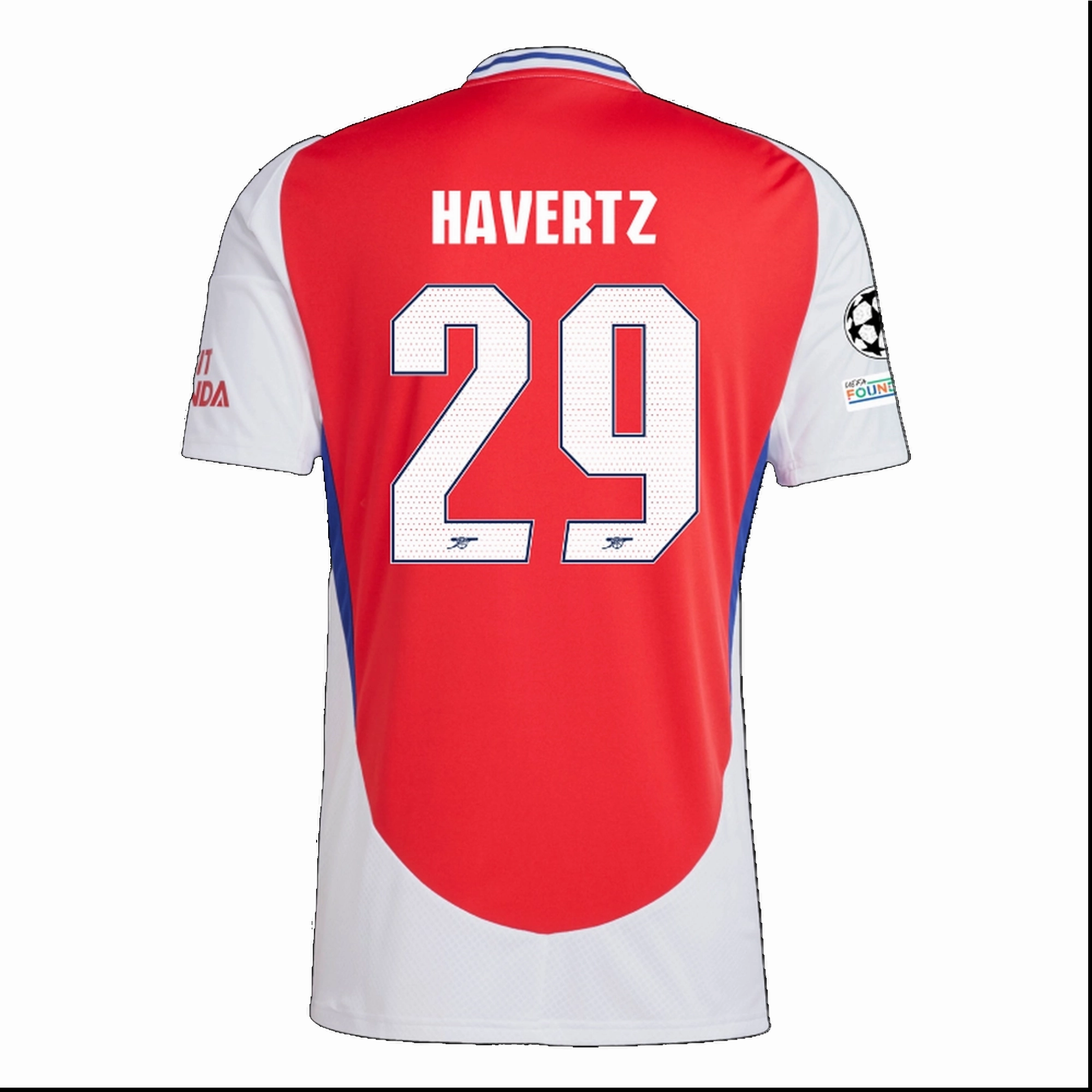 adidas Arsenal Kai Havertz Home Jersey w/ Champions League Patches 24/25 (Better Scarlet/White) Vivid Pattern Flexible Fit
