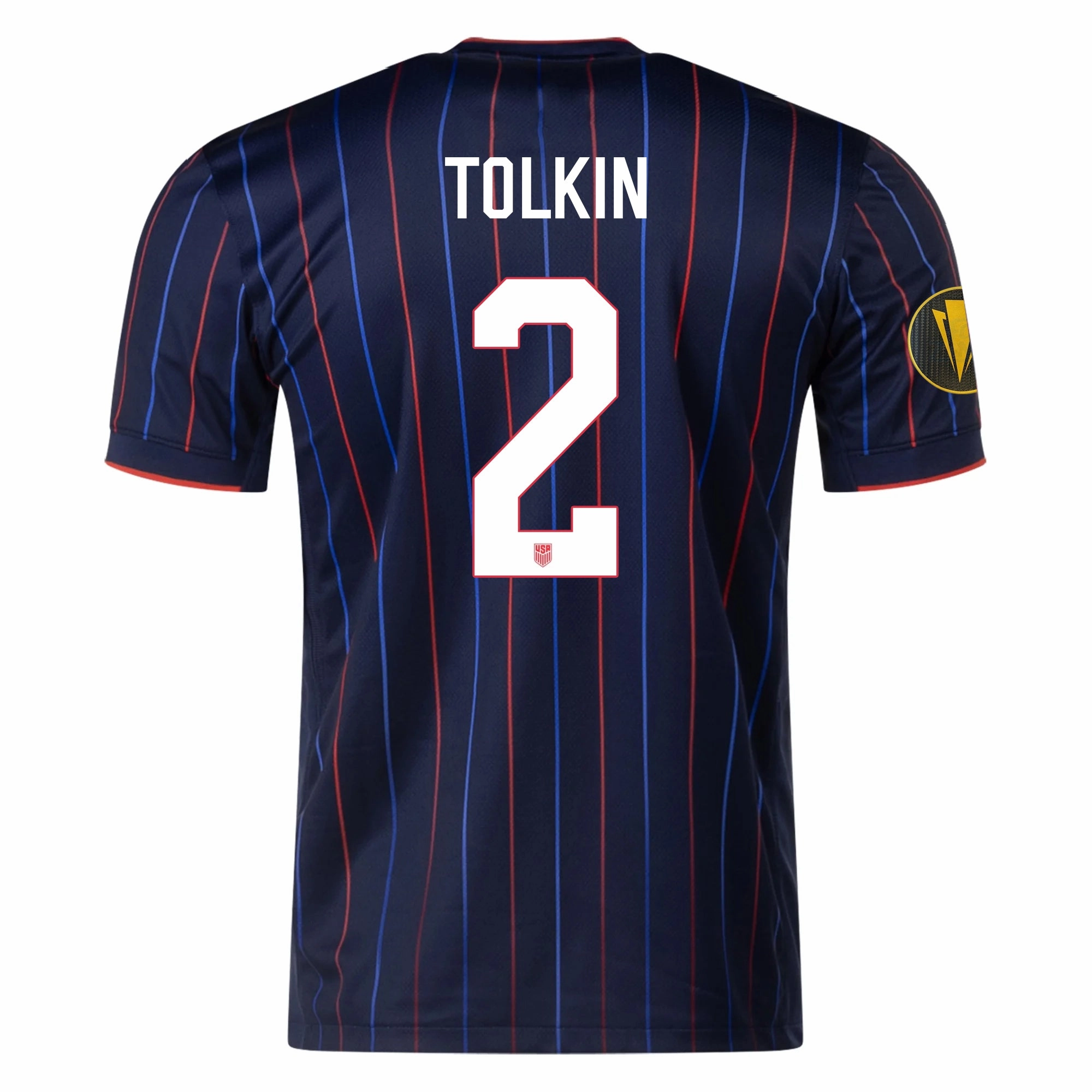 Odor Control Treatment Sport Flex Nike John Tolkin United States Away Jersey 25/26 w/ Gold Cup Patch 2025 (Obsidian/Challenge Red)