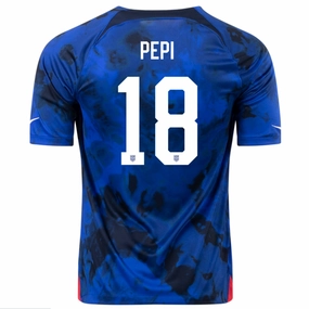 Core Comfort Casual Activewear Nike United States Ricardo Pepi Away Jersey 22/23 (Bright Blue/White)