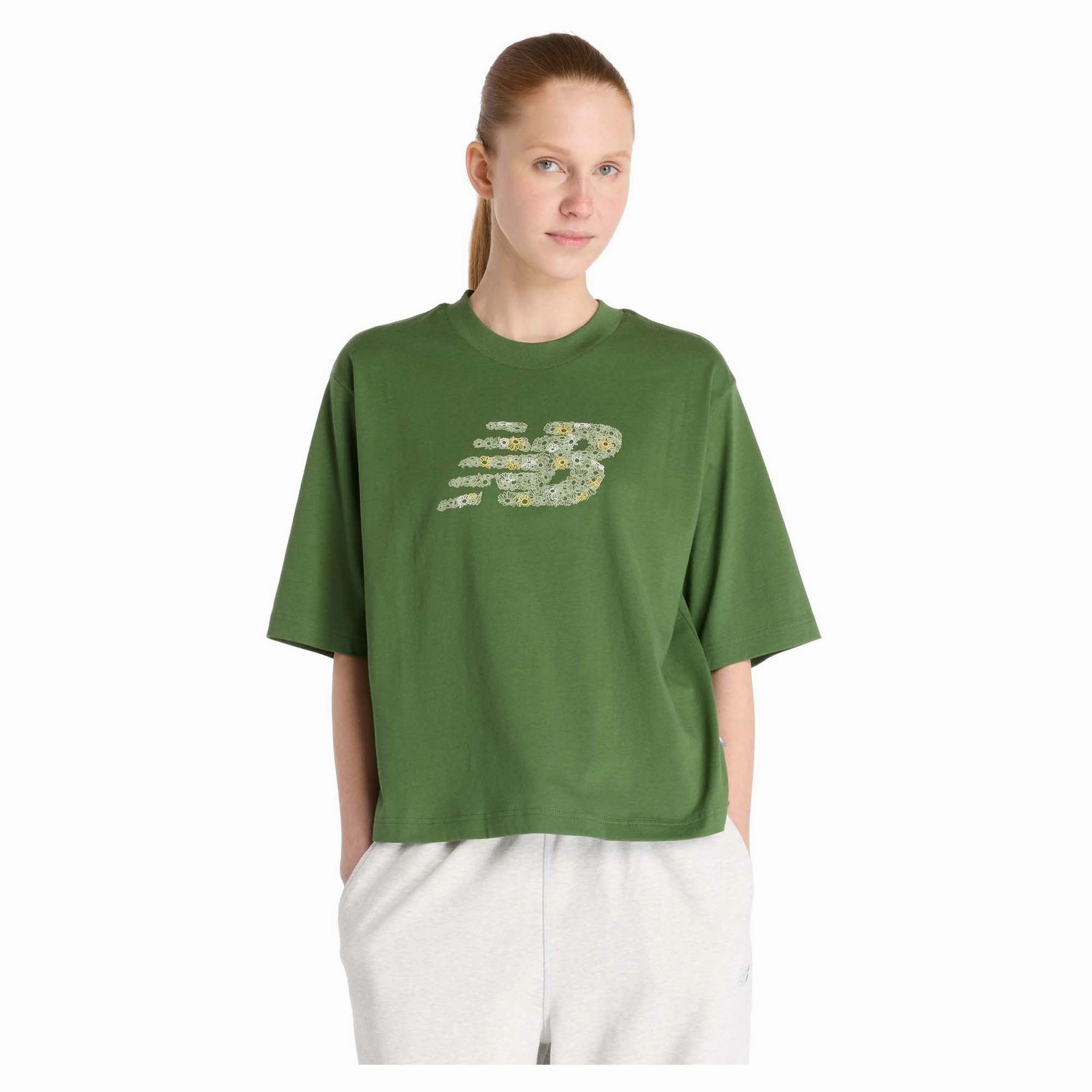 quick-drying Basic Wardrobe Piece Women's Flower Logo Crew T-Shirt