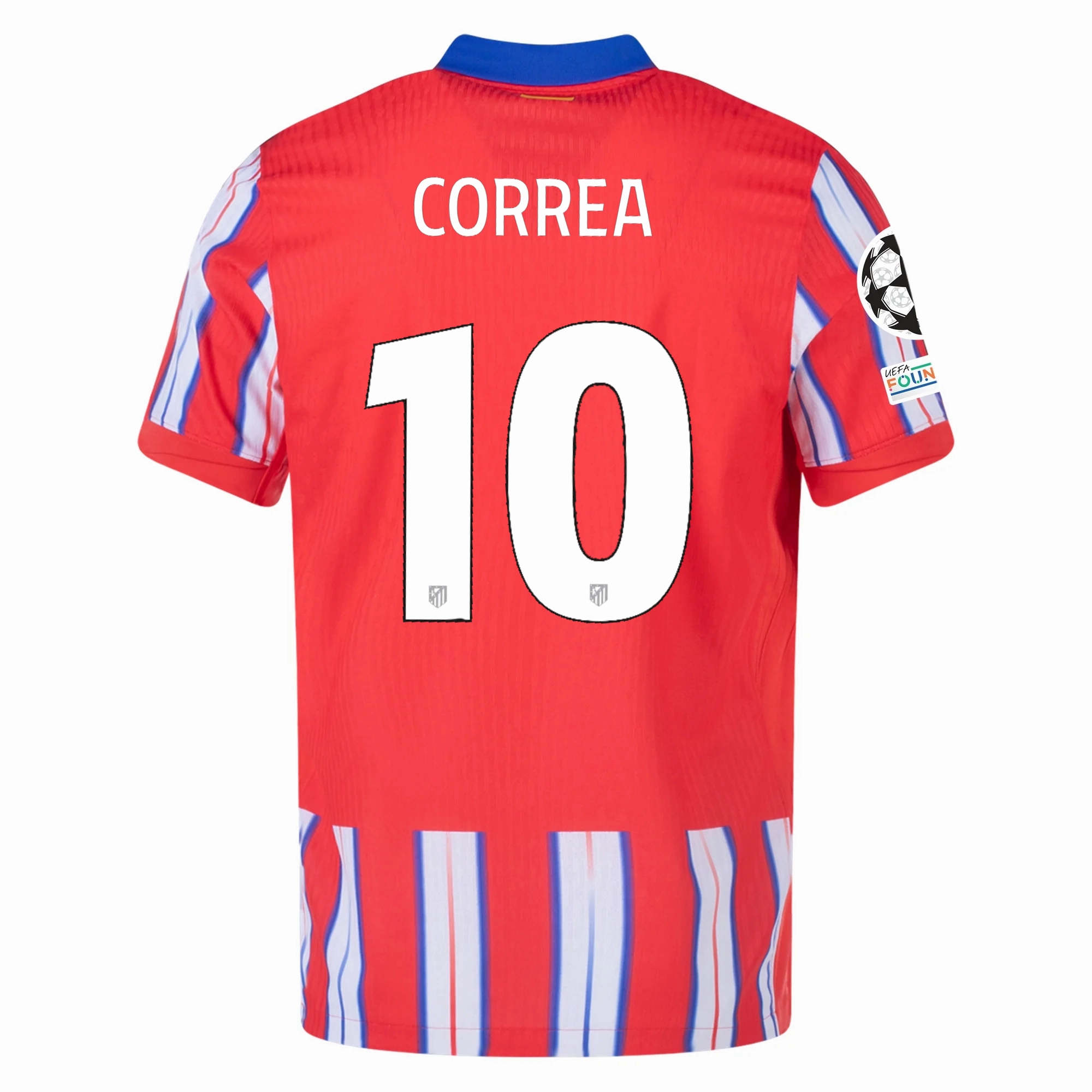 Nike Atletico Madrid Authentic Angel Correa Home Jersey w/ Champions League Patches 24/25 (Hyper Royal/Light Crimson/White) Thermal Regulating Layer