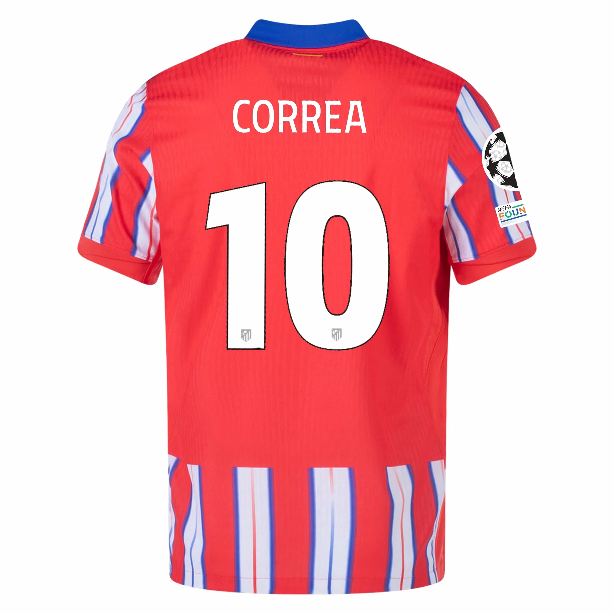 Nike Atletico Madrid Authentic Angel Correa Home Jersey w/ Champions League Patches 24/25 (Hyper Royal/Light Crimson/White) Sustainable production Bold Colorway