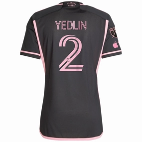 Wicking Interceptor Fabric adidas Inter Miami Authentic DeAndre Yedlin Royal Caribbean Away Jersey w/ MLS   Apple TV Patches 23/24 (Black/Bliss Pink)