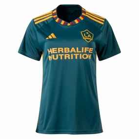 adidas Womens LA Galaxy Away Jersey 23/24 (Mystery Green/Team College Gold) Power Moves
