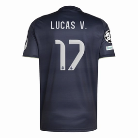 Streetwear Style adidas Lucas V. Real Madrid 25/26 Away Jersey w/ Champions League Patches (Legend Ink)
