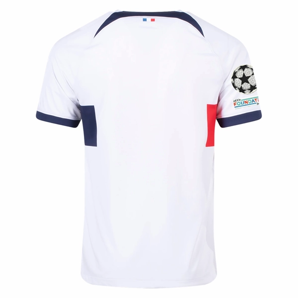 Vapor Transfer Fabric Nike Paris Saint-Germain Away Jersey w/ Champions League Patches 23/24 (White/Midnight Navy)