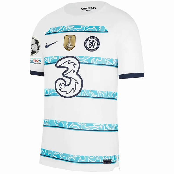 Nike Chelsea Conor Gallagher Away Jersey w/ Champions League   Club World Cup Patches 22/23 (White/College Navy) Active Comfort Thermal Regulation Layer