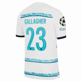 Nike Chelsea Conor Gallagher Away Jersey w/ Champions League   Club World Cup Patches 22/23 (White/College Navy) Tagless label Friction Dispersing Weave
