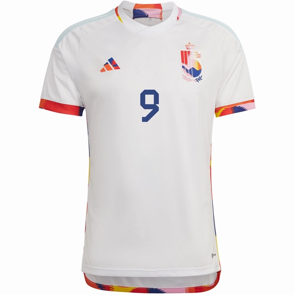 Breathable Performance Dynamic Comfort adidas Belgium Romelu Lukaku Away Jersey 22/23 (White/Multi)
