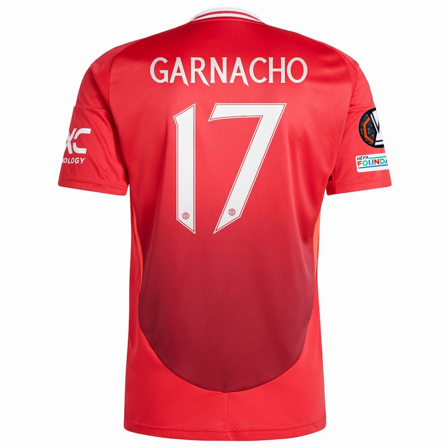 Breeze Control Multi Directional Stretch adidas Manchester United Alejandro Garnacho Home Jersey w/ Europa League Patches 24/25 (MUFC Red)