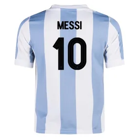 adidas Youth Lionel Messi Argentina Anniversary Jersey 24/25 (Ambient Sky/Cloud White) Laser Cut Ventilation Lean Motion
