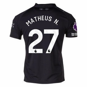 Puma Matheus Men's Manchester City Away Jersey 25/26 w/ NRFR   EPL Patches (Puma Black) Raglan Sleeve Integration