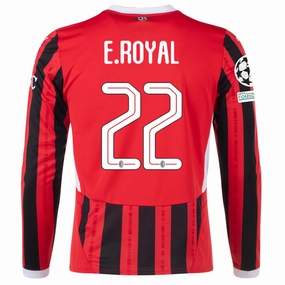 UV protection coating Puma AC Milan Emerson Royal Home Long Sleeve Jersey w/ Champions League Patches 24/25 (Red/Black)