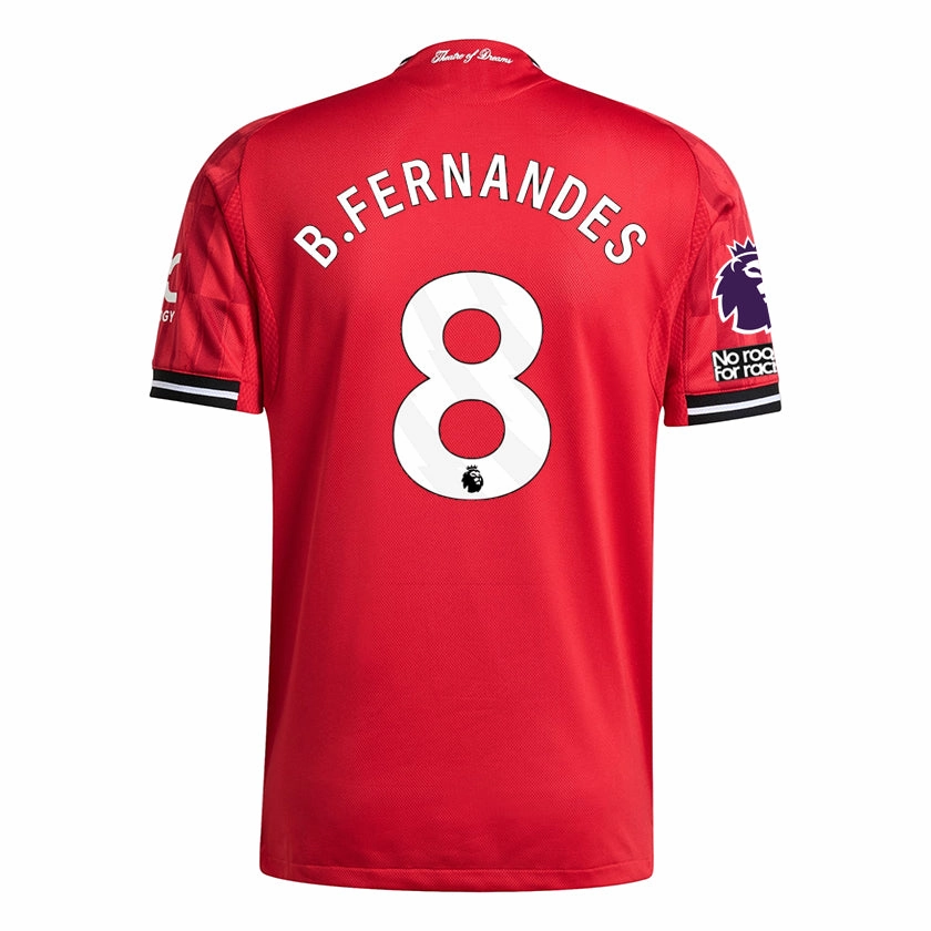Athletic Silicone Trim Moisture Wicking Fabric adidas Bruno Fernandes Men's Manchester United Authentic Home Jersey 25/26 w/ NRFR   EPL Patch (Red)