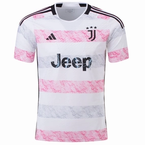 adidas Juventus Authentic Away Jersey 23/24 (White) Durable Double Needle Hem