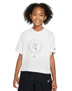 Kid's Nike SB x Rayssa Leal Tee - White AdjustableWaistband