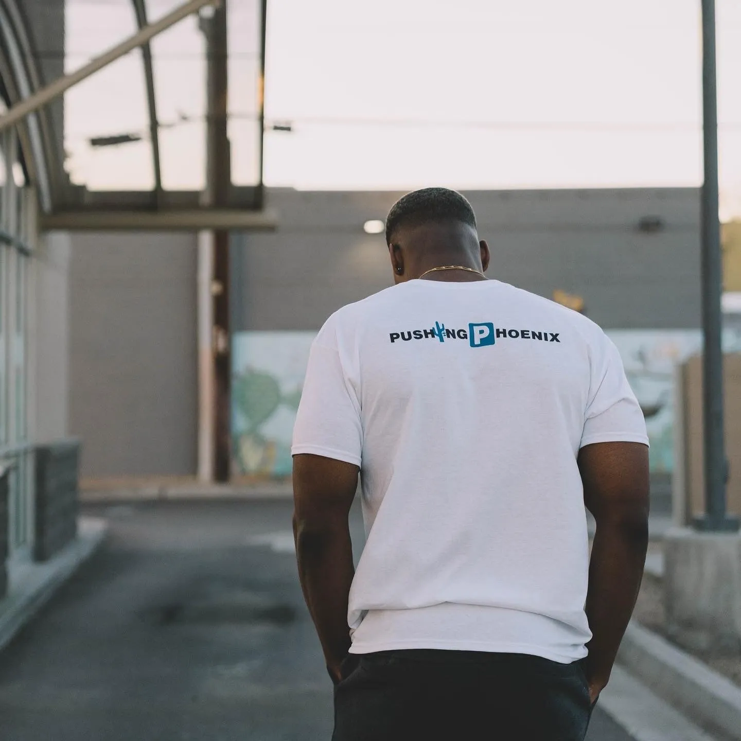 Manor "Pushing Phoenix" T-Shirt M - White / Blue Travel Light