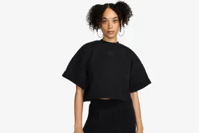 Nike Sportswear Tech Fleece "Oversized SS Cropped Top" W - Black AntimicrobialTreatment