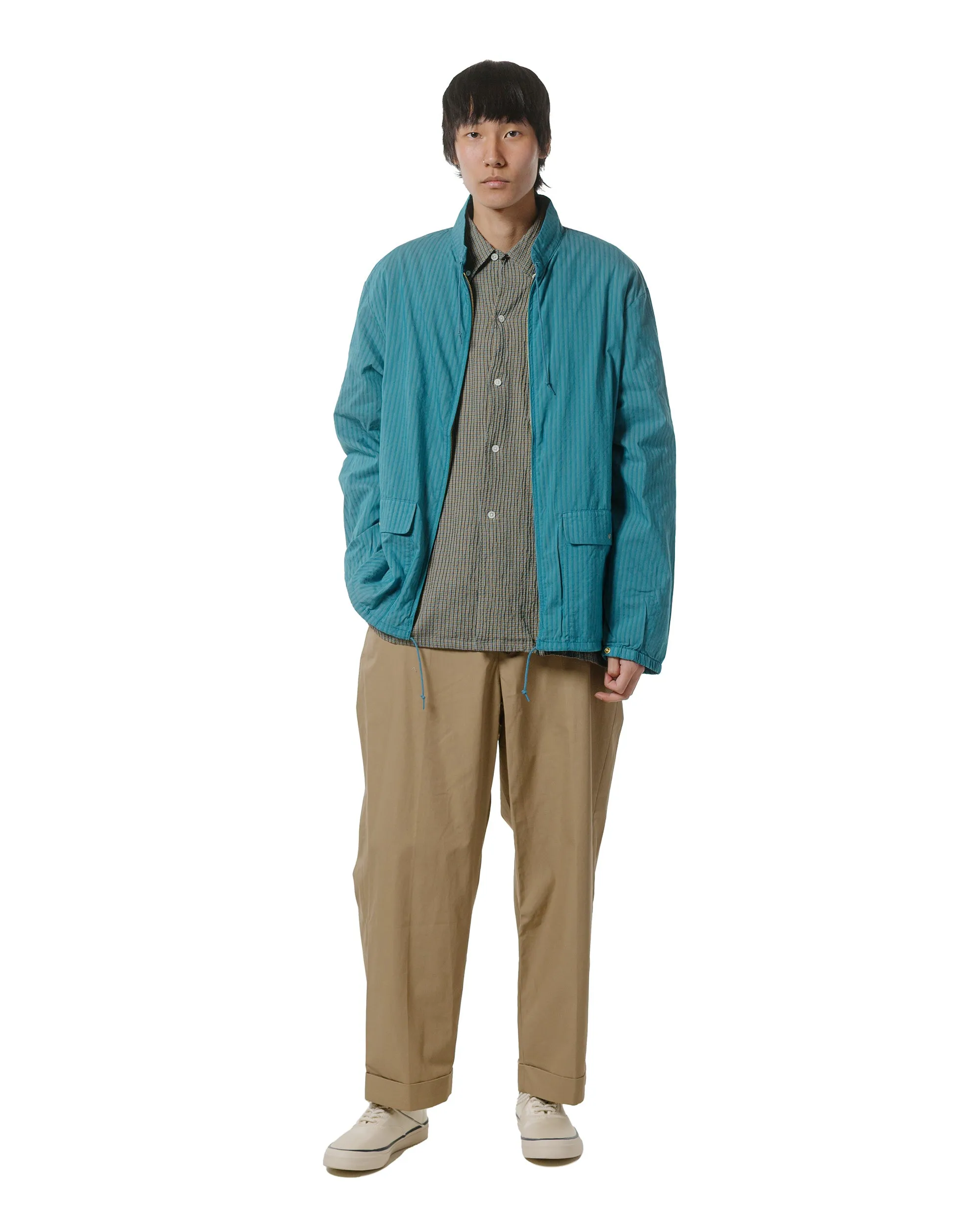Beams Plus Open B.D. Plaid Olive Non Iron
