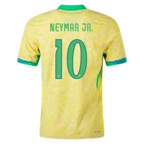 Nike Mens Brazil Neymar Jr. Home Jersey 24/25 (Dynamic Yellow/Lemon Chiffon/Green Spark) Dynamic Air