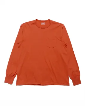 The Real McCoy's MC24019 Pocket Tee L/S Scarlet Layered Sleeve