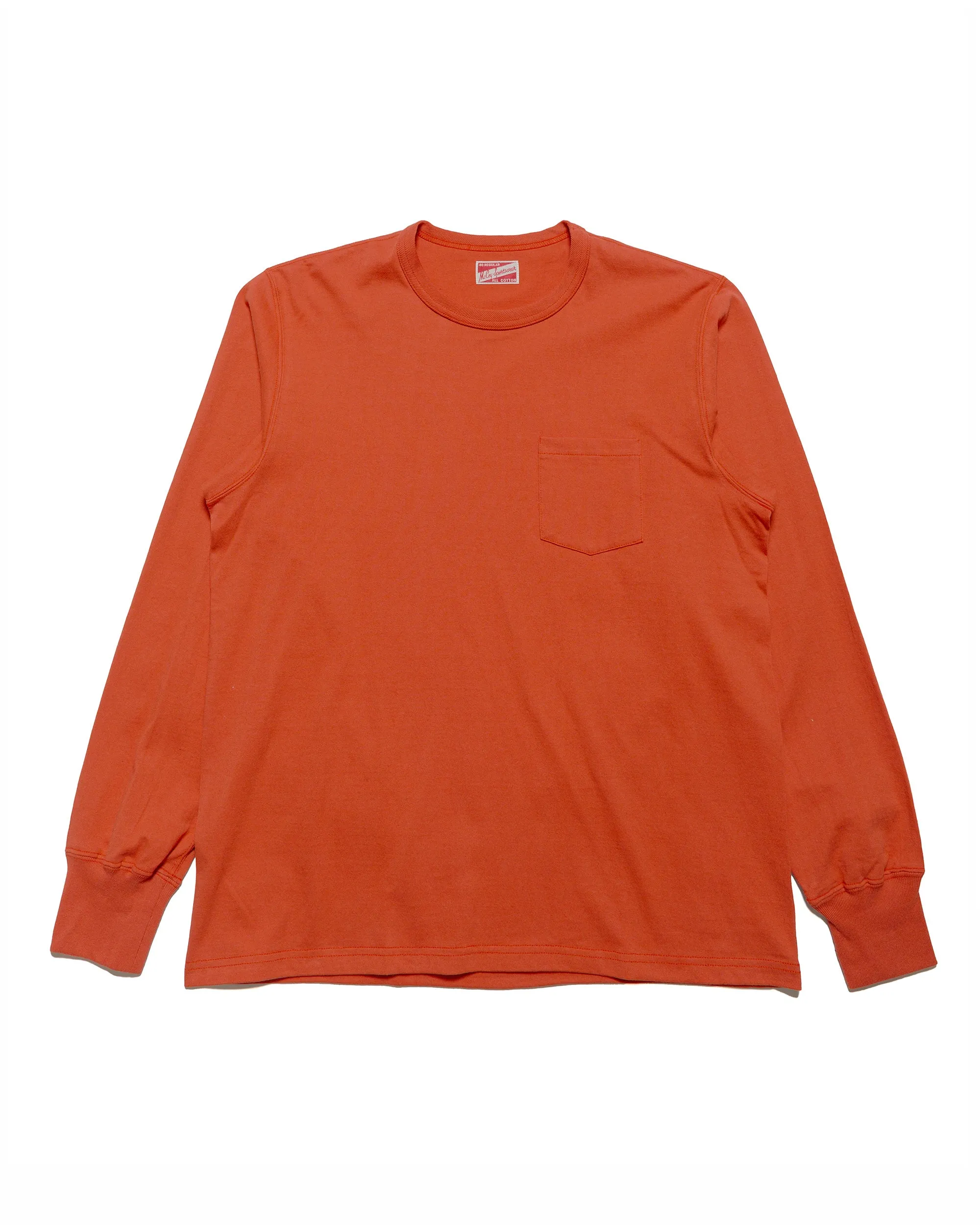 The Real McCoy's MC24019 Pocket Tee L/S Scarlet Layered Sleeve
