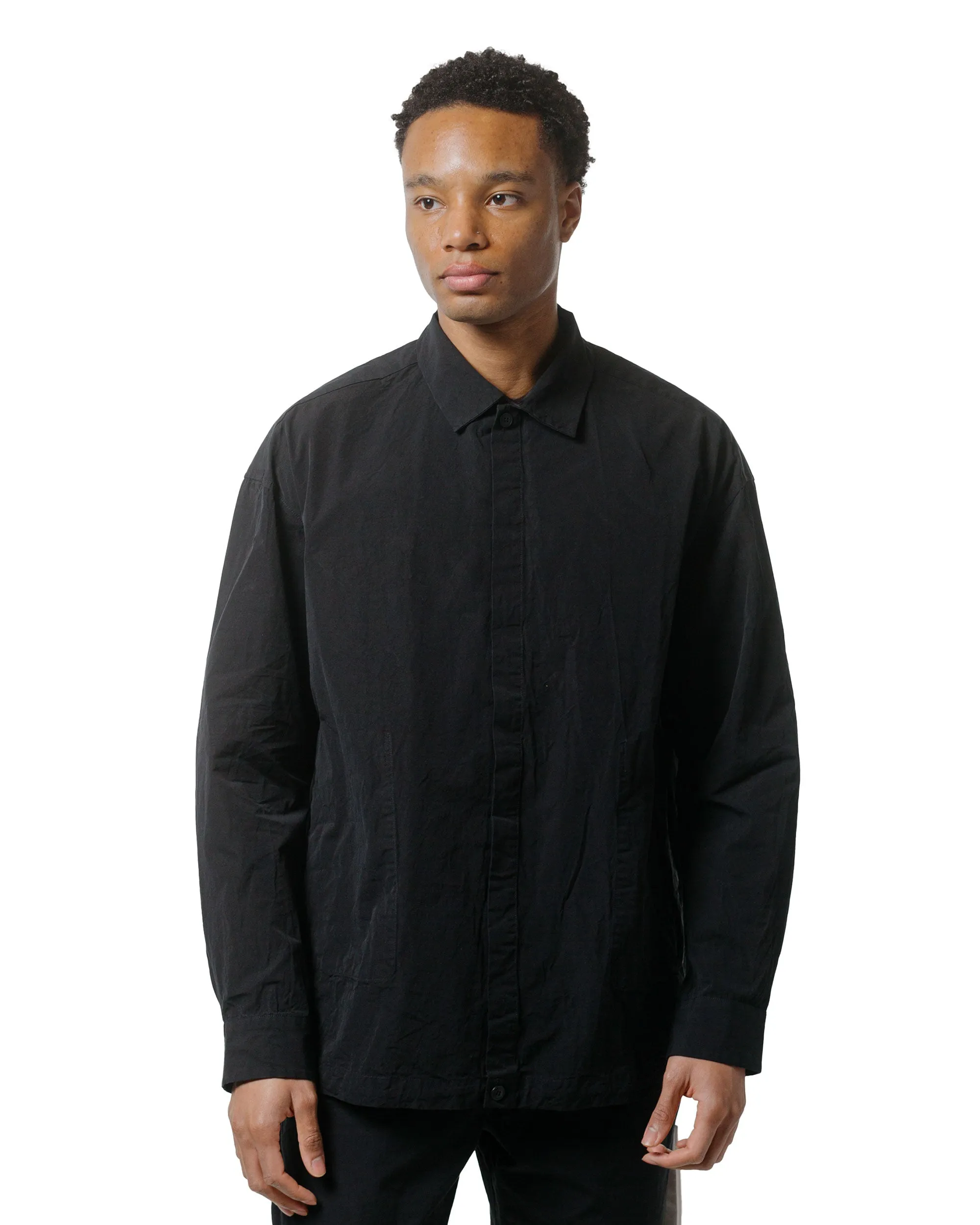 CASEY CASEY Volt Shirt Paper Cot Black Plus Size