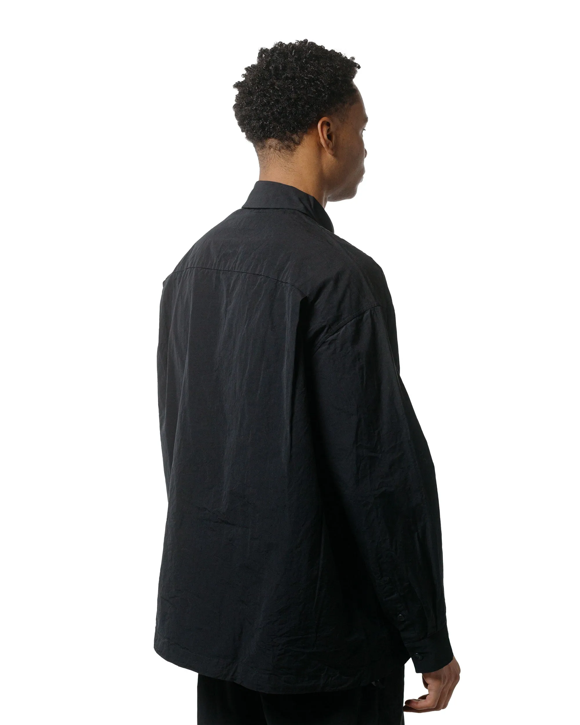 CASEY CASEY Volt Shirt Paper Cot Black Eco-friendly Striped Design