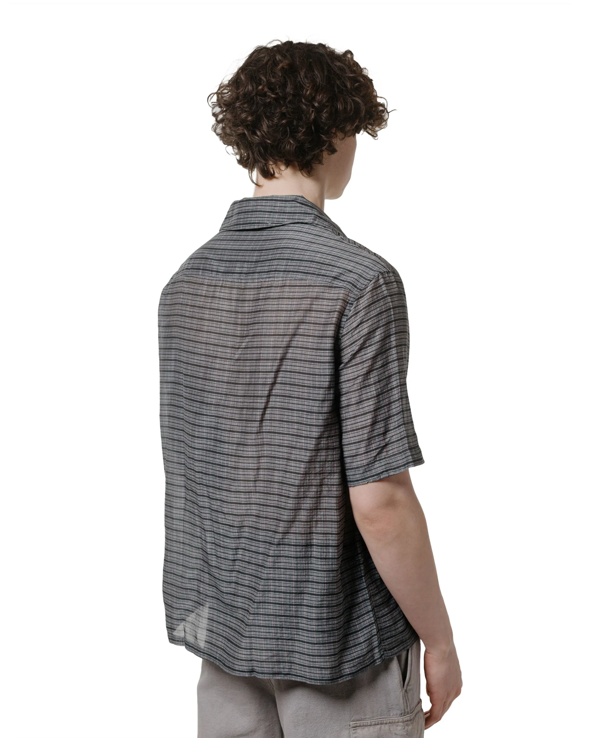 slim cut Earthy Hue Our Legacy Heusen Shirt Shortsleeve Picnic Check Cotton Silk