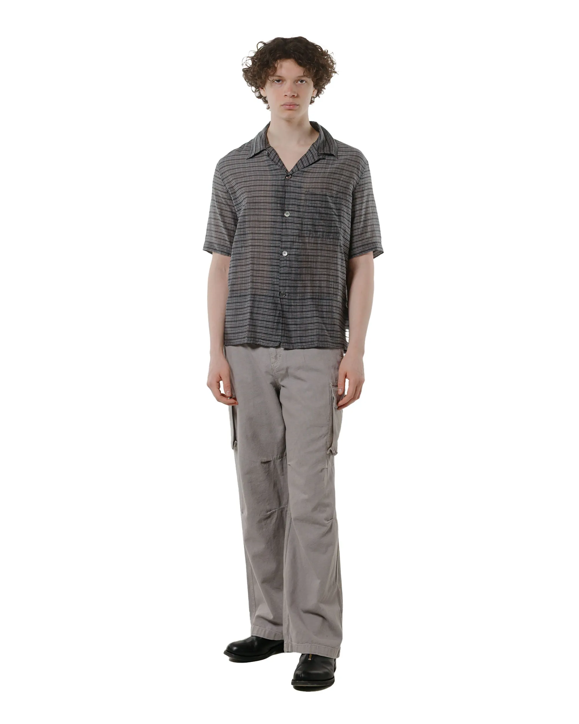 Tall friendly Our Legacy Heusen Shirt Shortsleeve Picnic Check Cotton Silk
