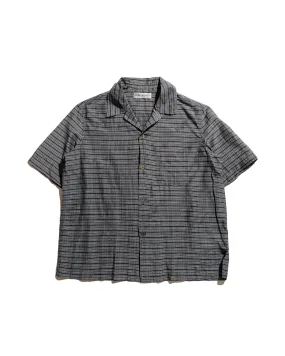 Our Legacy Heusen Shirt Shortsleeve Picnic Check Cotton Silk Minimalist Style Gradient effect
