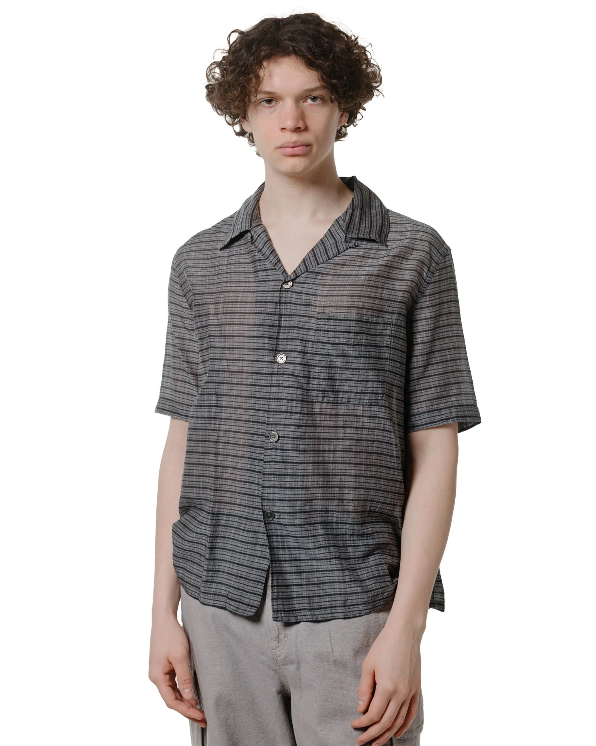 Casual Elegance Our Legacy Heusen Shirt Shortsleeve Picnic Check Cotton Silk