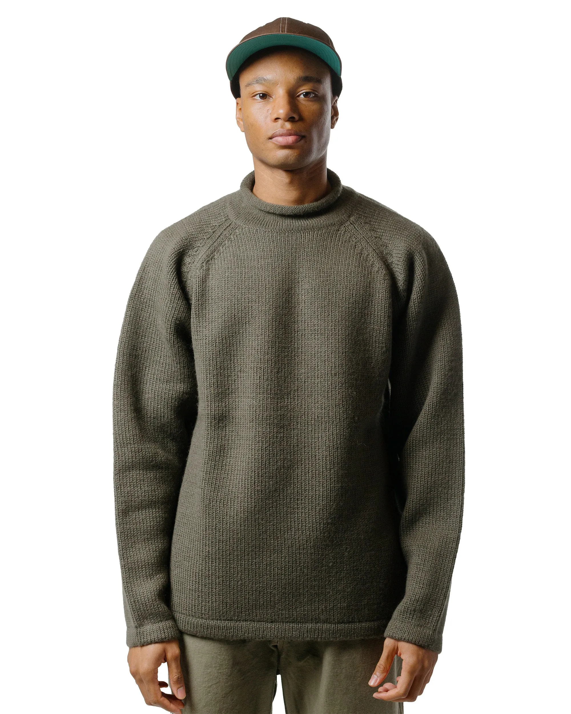 nonnative Adventurer Roll Neck Sweater Wool Yarn Khaki hypoallergenic product delivery