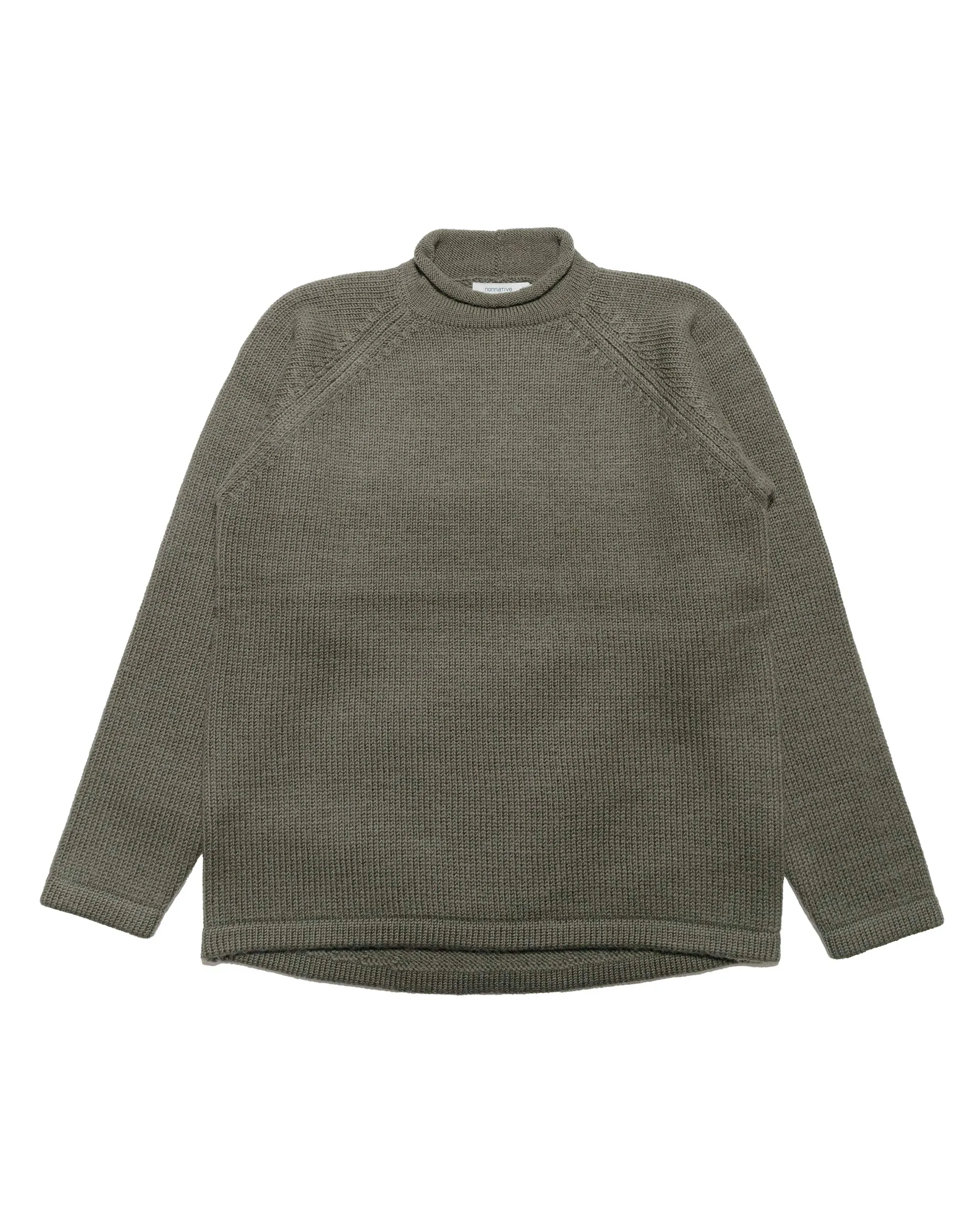 Street Layer nonnative Adventurer Roll Neck Sweater Wool Yarn Khaki