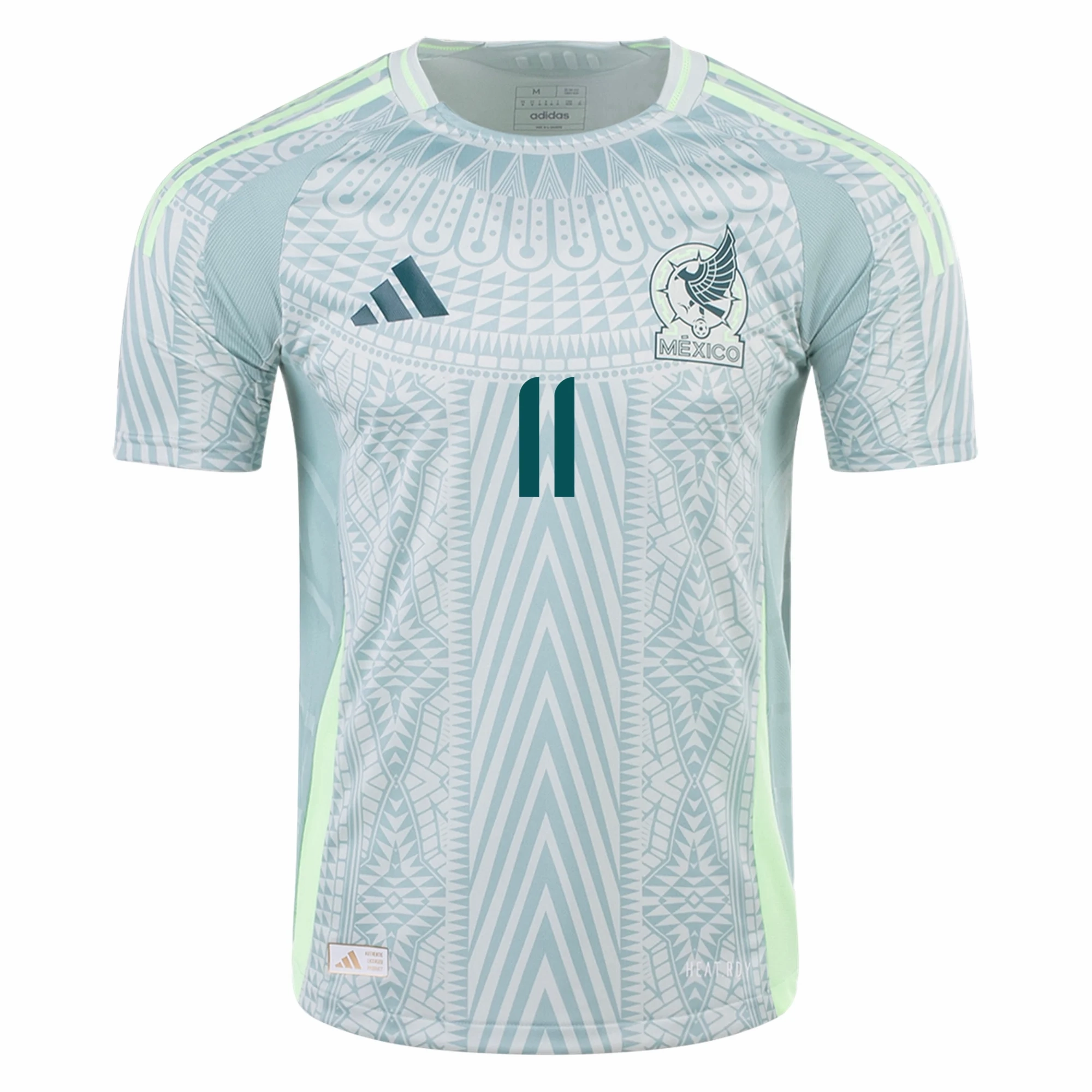 Elasticized Cuffs Relaxed Fit adidas Mens Mexico Authentic Santiago Gim??nez Away Jersey 24/25 (Linen Green)