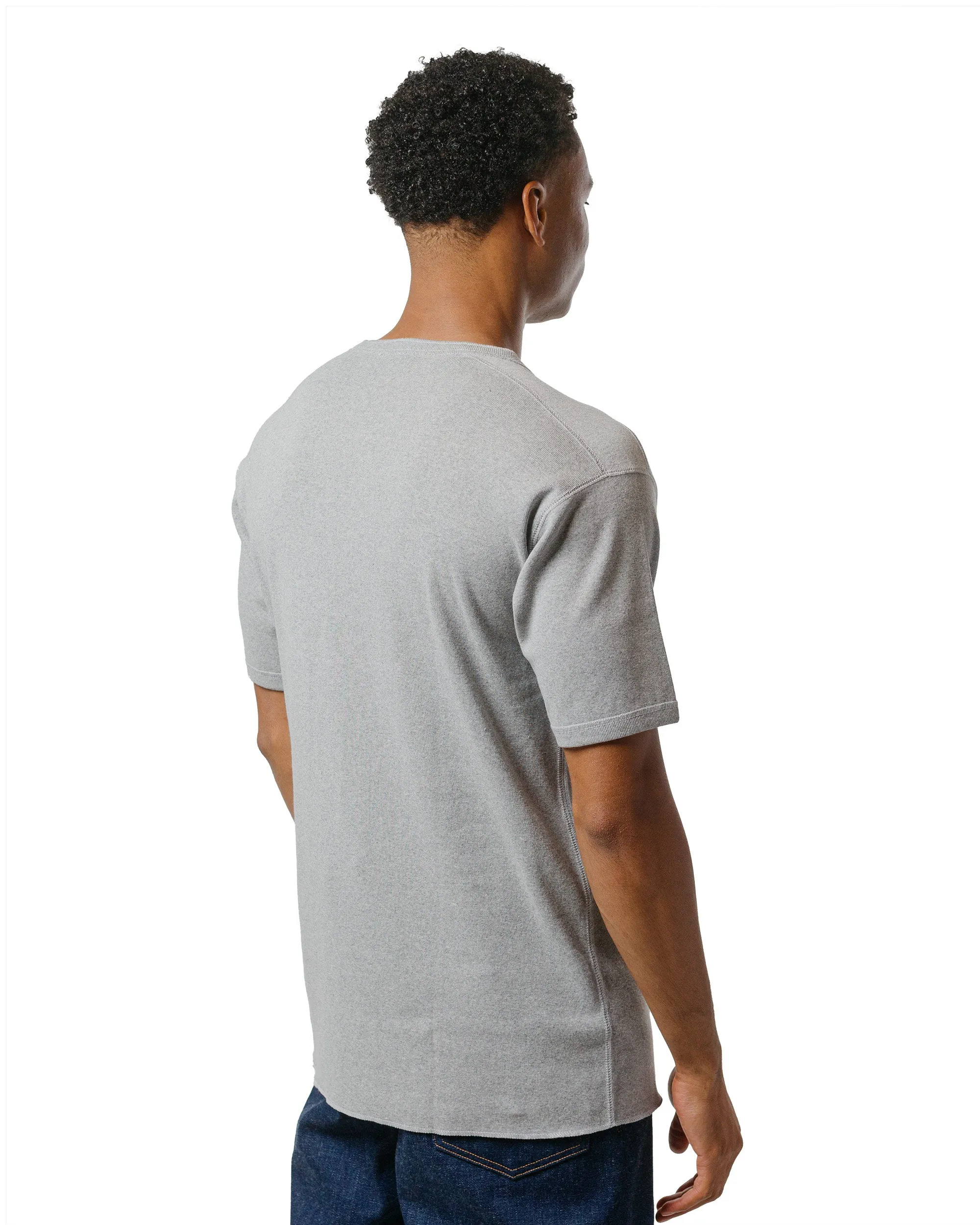 UV Protective Coating The Real McCoy's MC23022 Union Henley Undershirt S/S Medium Grey
