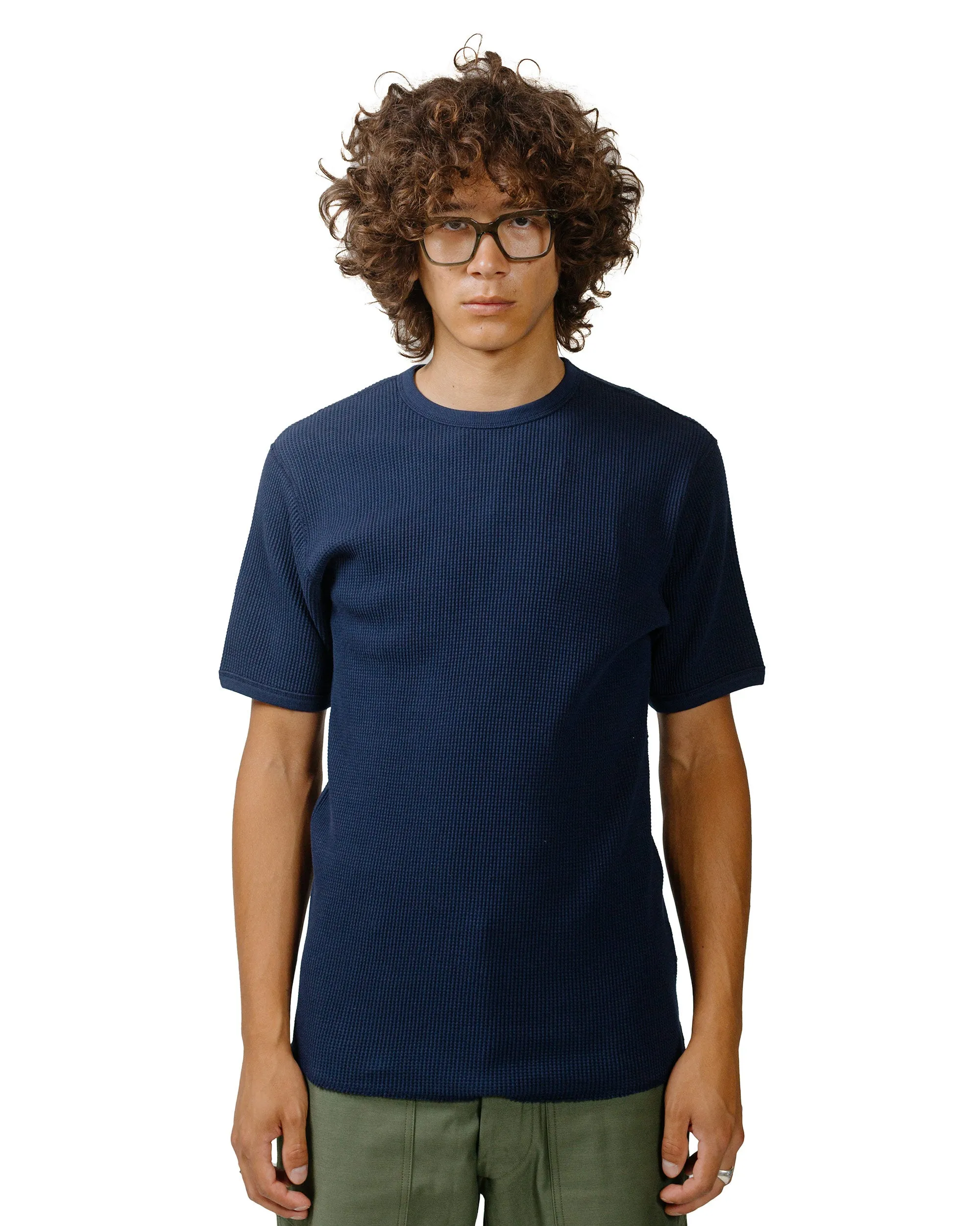 Relaxed Fit OdorResistant The Real McCoy's MC24018 Waffle Thermal Shirt S/S Navy
