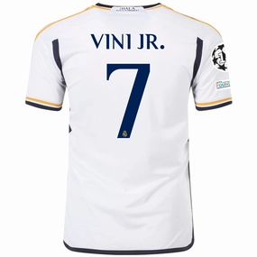 adidas Real Madrid Vini Jr. Home Jersey w/ Champions League   Club World Cup Patches 23/24 (White) tech fabric