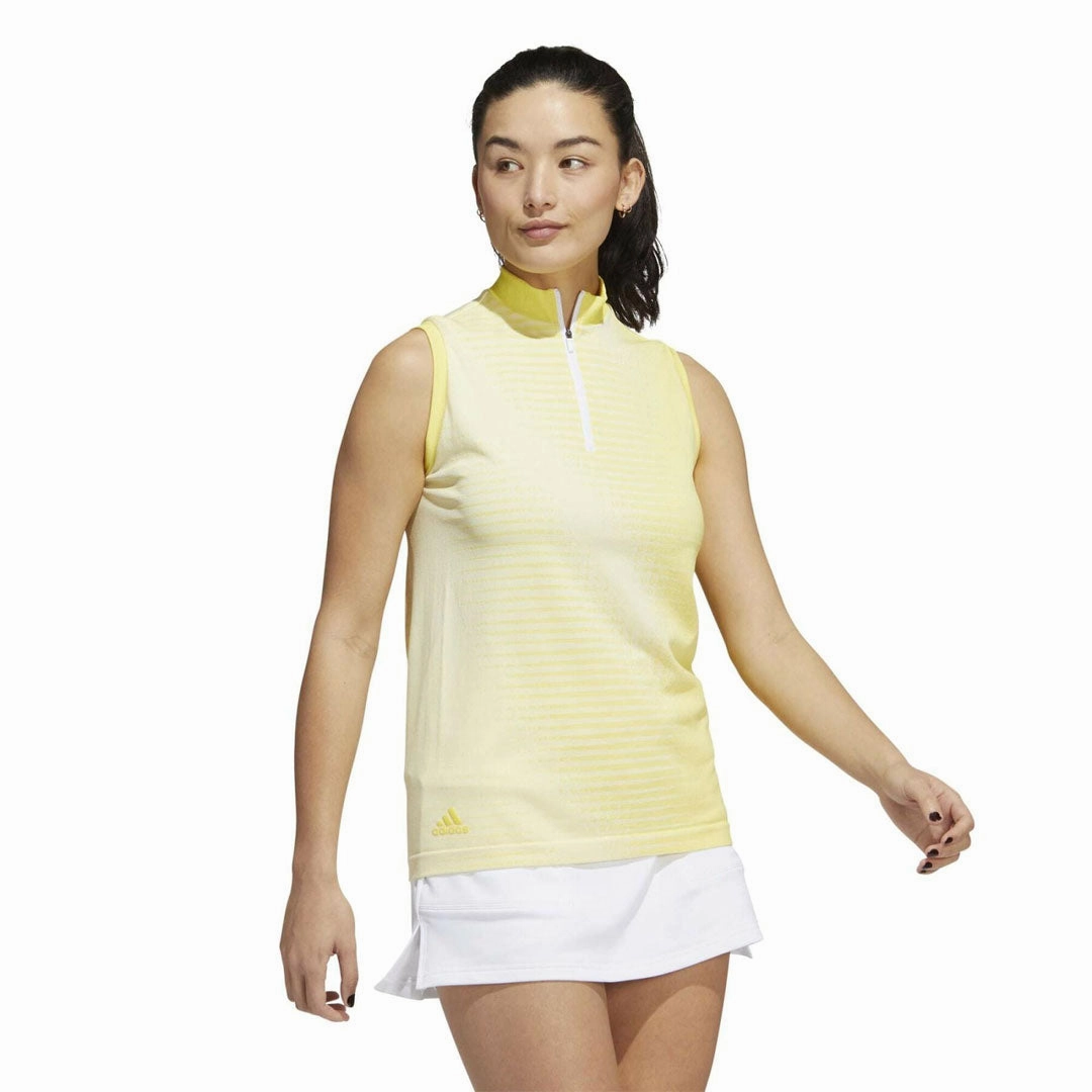 Weightless Layering Material Elasticated Waistband Design adidas - Women's Primeknit Sleeveless Polo (HG1529)