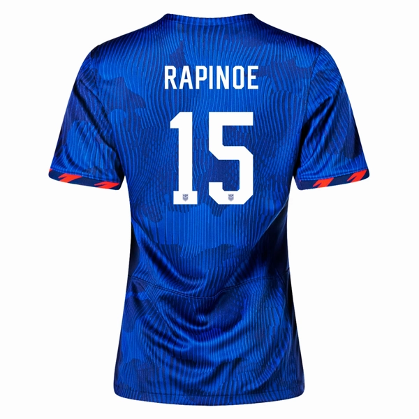 Nike Womens United States Megan Rapinoe 4 Star Away Jersey 23/24 w/ 2019 World Cup Champion Patch (Hyper Royal/Loyal Blue) Casual Fit Odor Resistant Coating