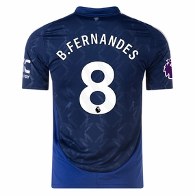 adidas Manchester United Bruno Fernandes Away Jersey w/ EPL Patch 24/25 (Night Indigo) Double Layered Thermal Insulation