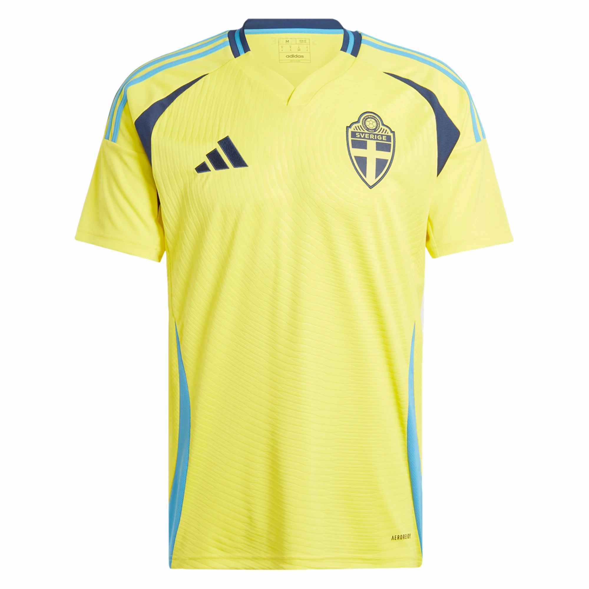 adidas Sweden Home Jersey 24/25 (Bright Yellow) Interlock Knit Structure Ultra light